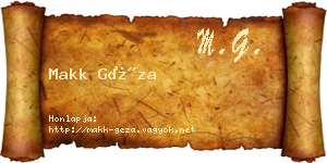 Makk Géza névjegykártya