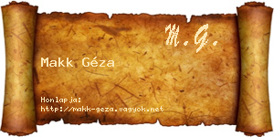 Makk Géza névjegykártya