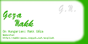 geza makk business card