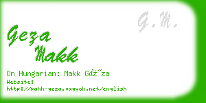 geza makk business card